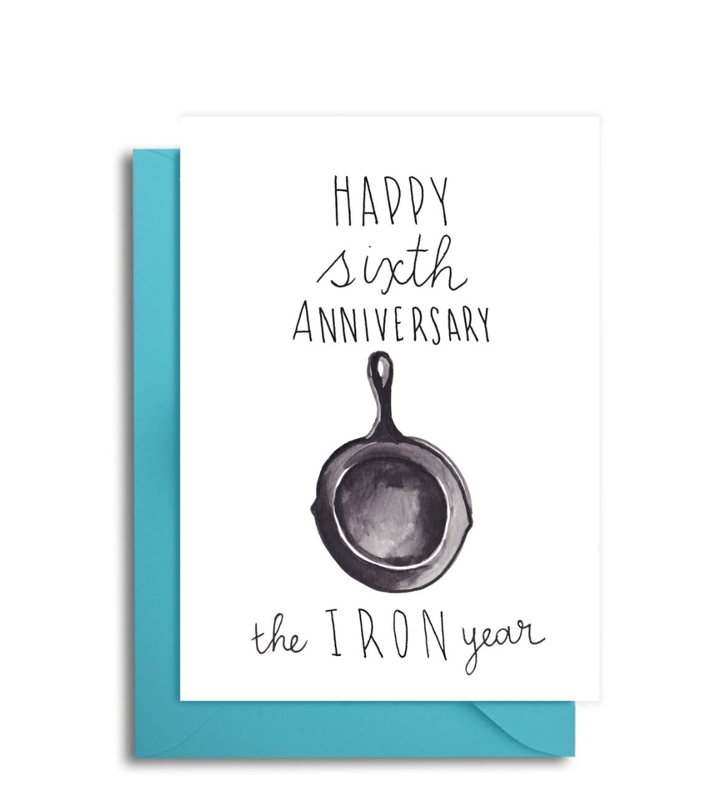 6th anniversary card - the iron year anniversary