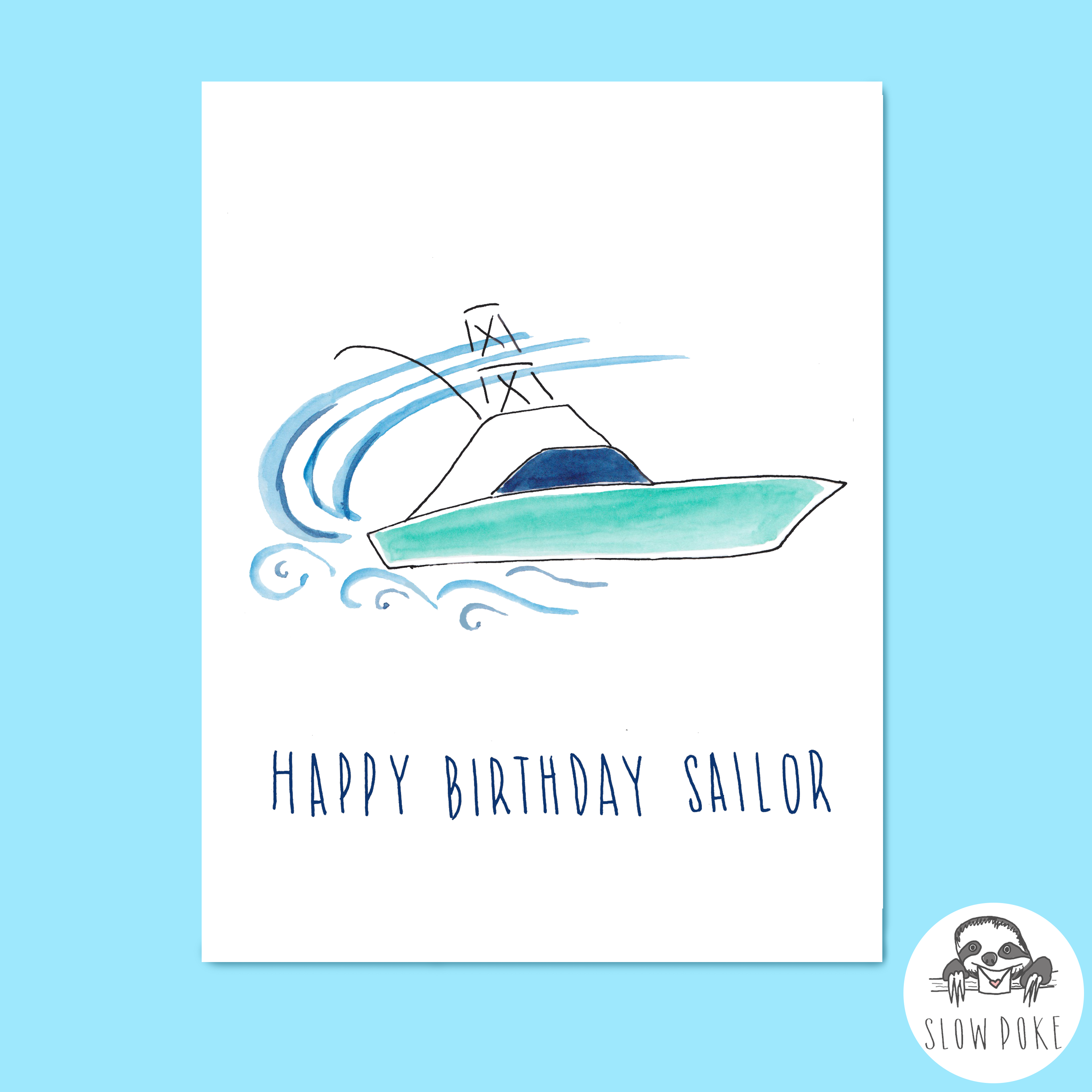 Sport Fisher Boat Birthday Card The Wharf Market