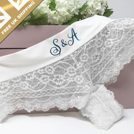  Bridal Boudoir Lingerie Personalized Panties for the Bride  Bachelorette Party Gift : Handmade Products
