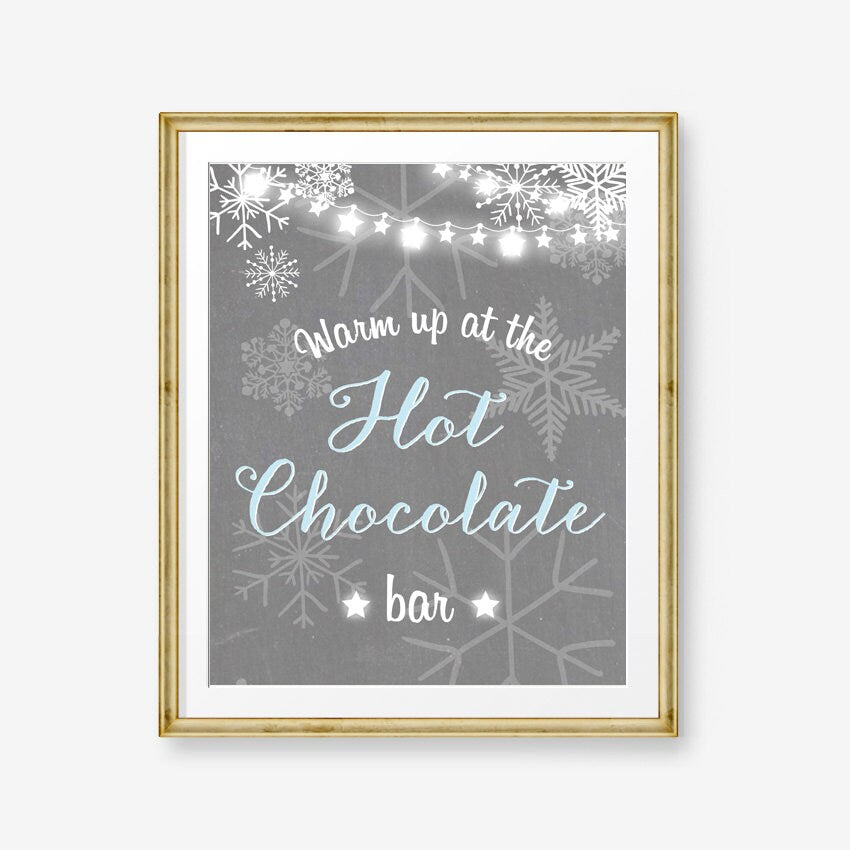 Hot Chocolate Bar Sign Hot Cocoa Bar Printable Table Sign Christmas Bi -  Design My Party Studio