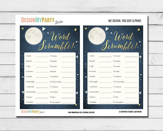 Baby Word Search Baby Shower Game | Fishing Theme | Blue Navy Gray |  Fisherman | Baby Shower Activity | DIGITAL INSTANT DOWNLOAD