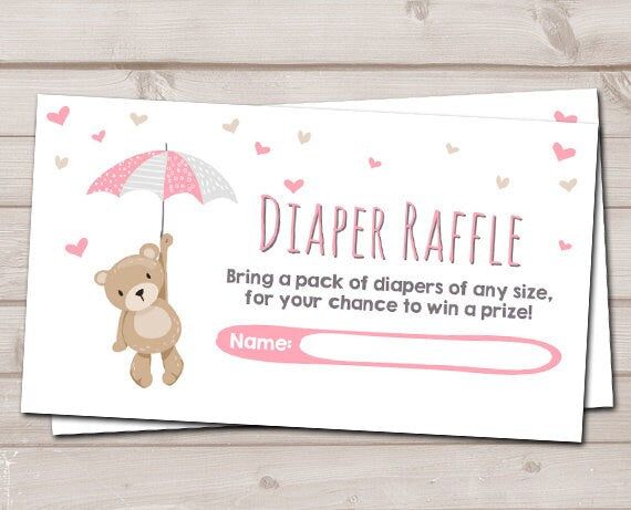 Boy Teddy Bear Baby Shower Invitation With Free Diaper Raffle -  Norway