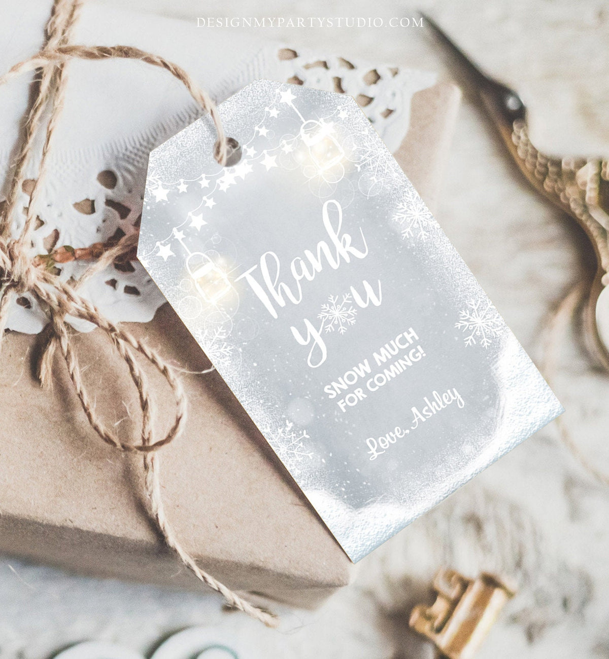 Personalized Snowflake Favor Tags, Winter Onederland Party Thank You Tags,  Winter Shower Goodie Bag Tags, Frozen Party Tags by Scrap Your Story