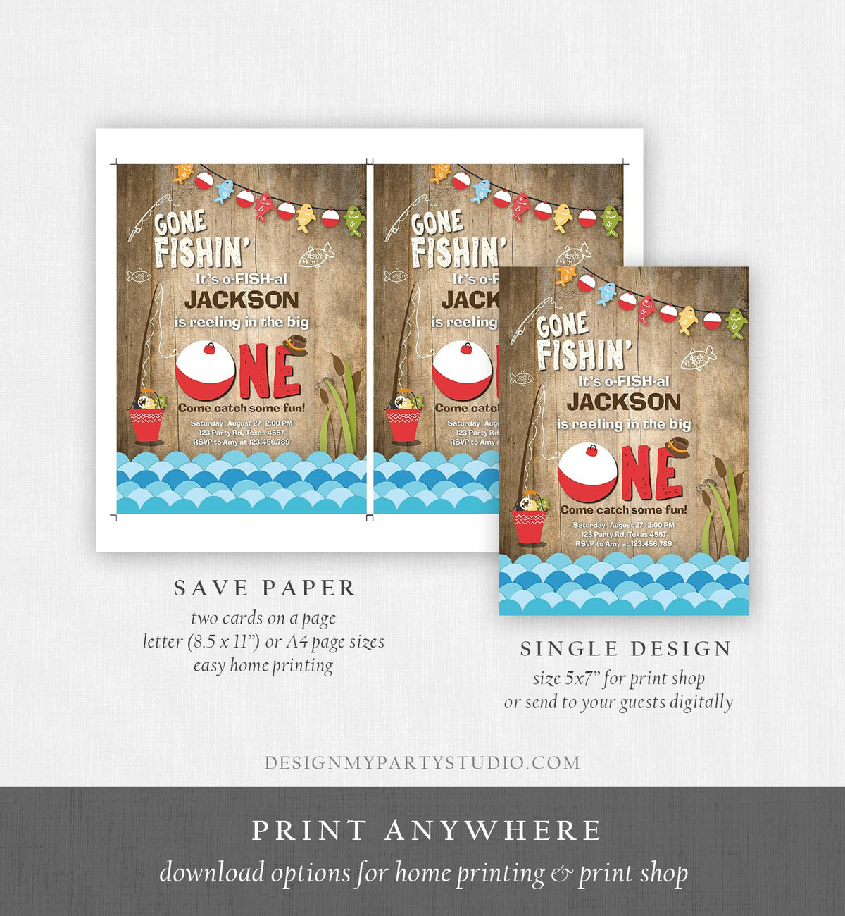 Download Fishing Invitation for Boy Baby Shower