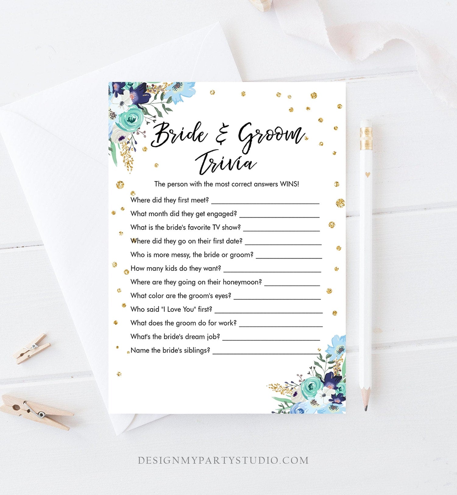 Instant Download Anything You Can Do I Can Better Game Bridal Shower Trivia Game Paper Party Supplies Party Favors Games
