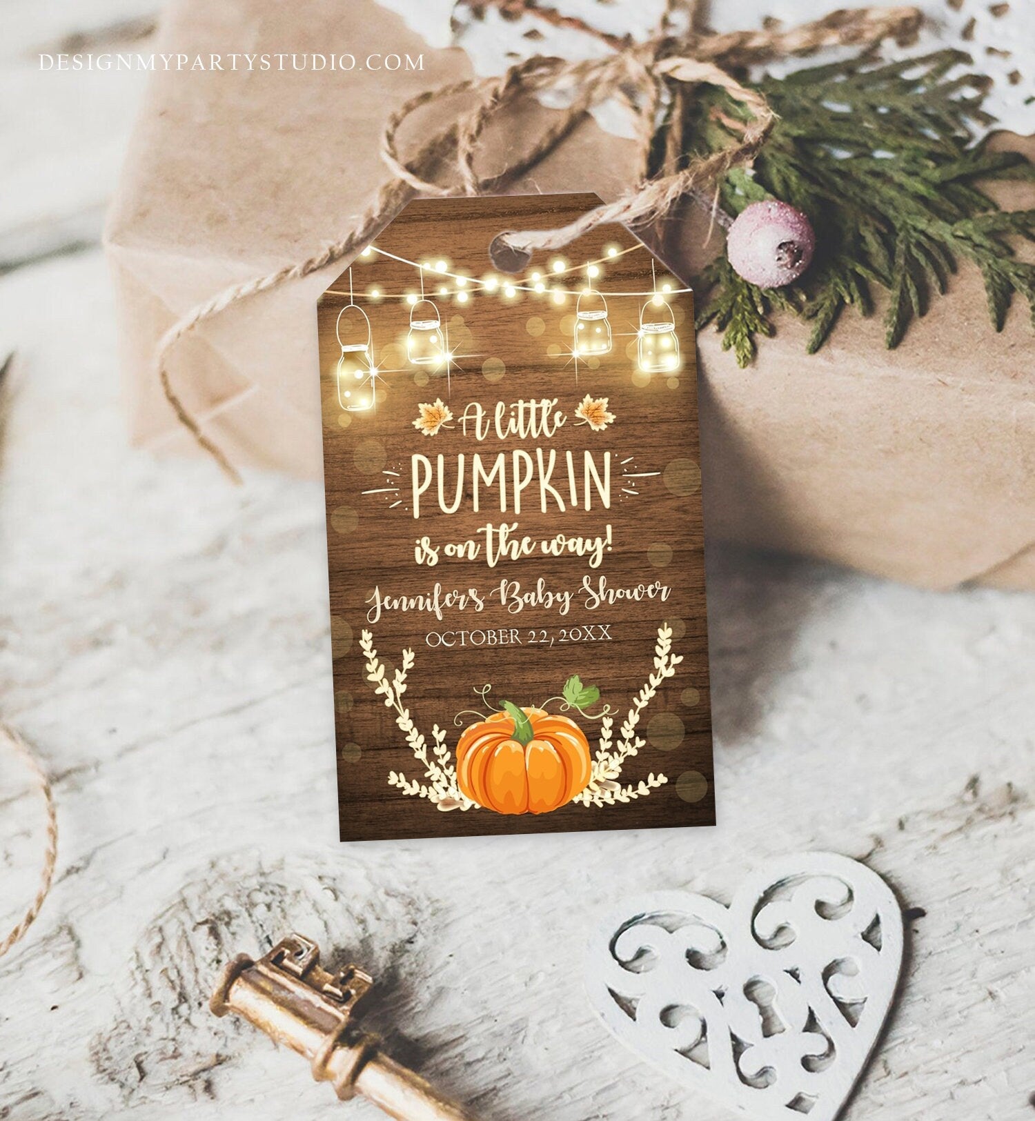 Editable Little Pumpkin Favor Tag Thank You Tag Birthday Baby Shower R Design My Party Studio