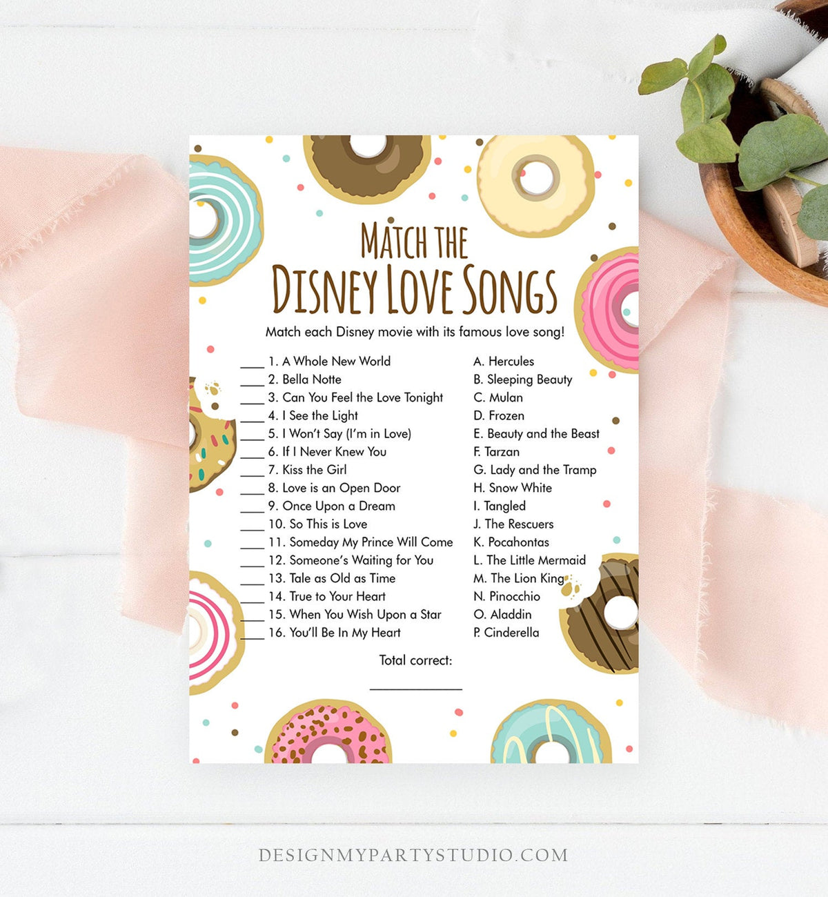 Match Movie with love song Bridal Shower game, Ready to Print, rustic –  designsplusmore