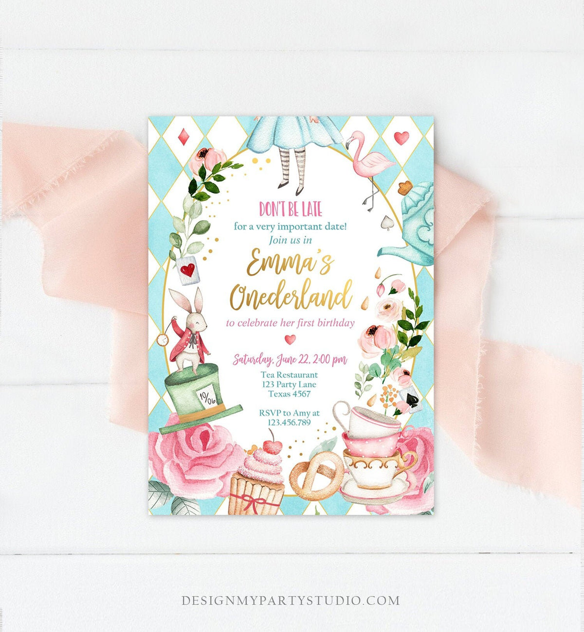 Alice in Wonderland Invitation Template