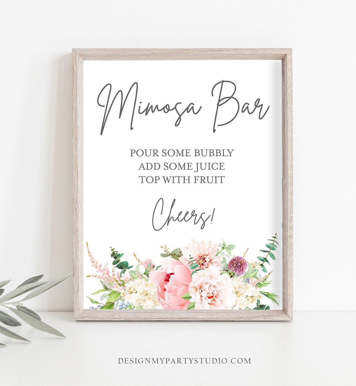 Mimosa Bar Sign digital Download Brunch Sign Mimosa Bar Bottomless