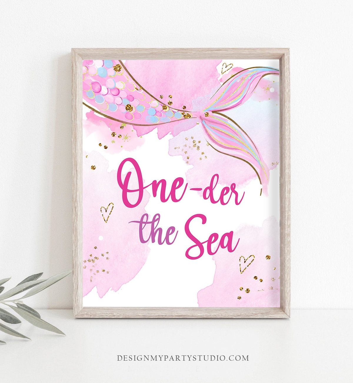 One-der the Sea First Birthday Sign Mermaid Oneder the Sea Table Decor -  Design My Party Studio