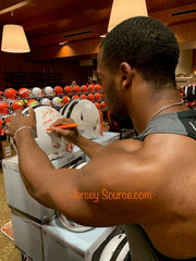 Nick Chubb signing Flat White Authentic Helmets