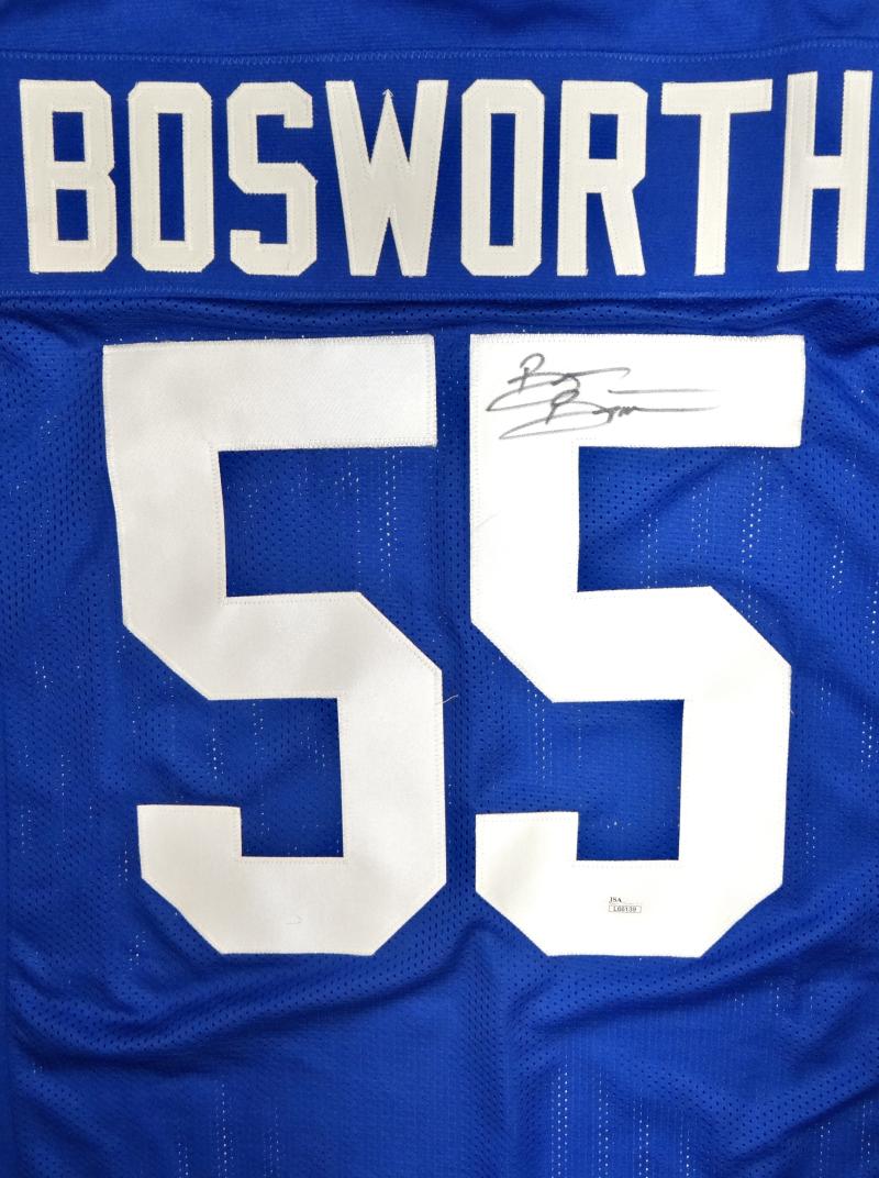 Brian Bosworth Autographed Blue Pro Style Jersey- JSA Witnessed Authen