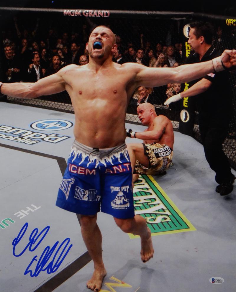 Chuck Liddell Autographed UFC 16x20 Yelling Photo- Beckett Auth *Blue