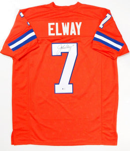 The Jersey Source John Elway Autographed White Pro Style TB Jersey- Beckett W Holo *Silver