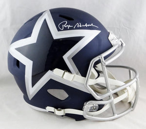 roger staubach autographed helmet