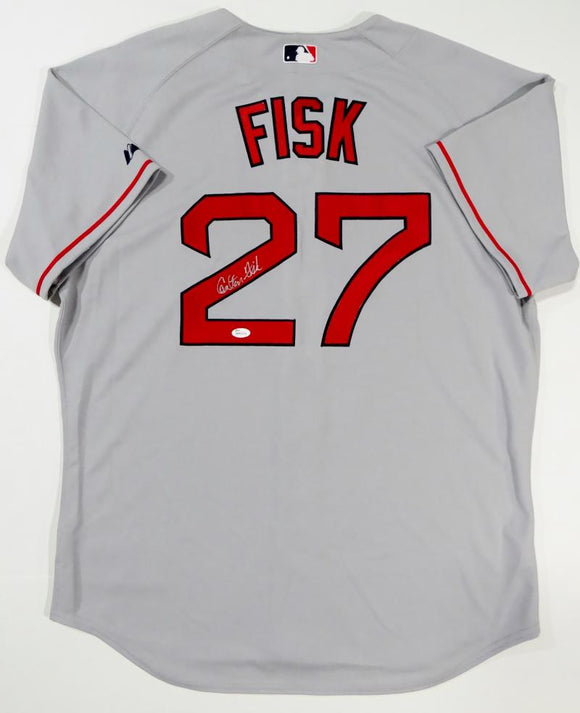Carlton Fisk Autographed Boston Red Sox Grey Majestic Jersey- JSA W Au –  The Jersey Source