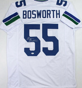 Brian Bosworth Autographed White Pro Style Jersey - Beckett W Auth