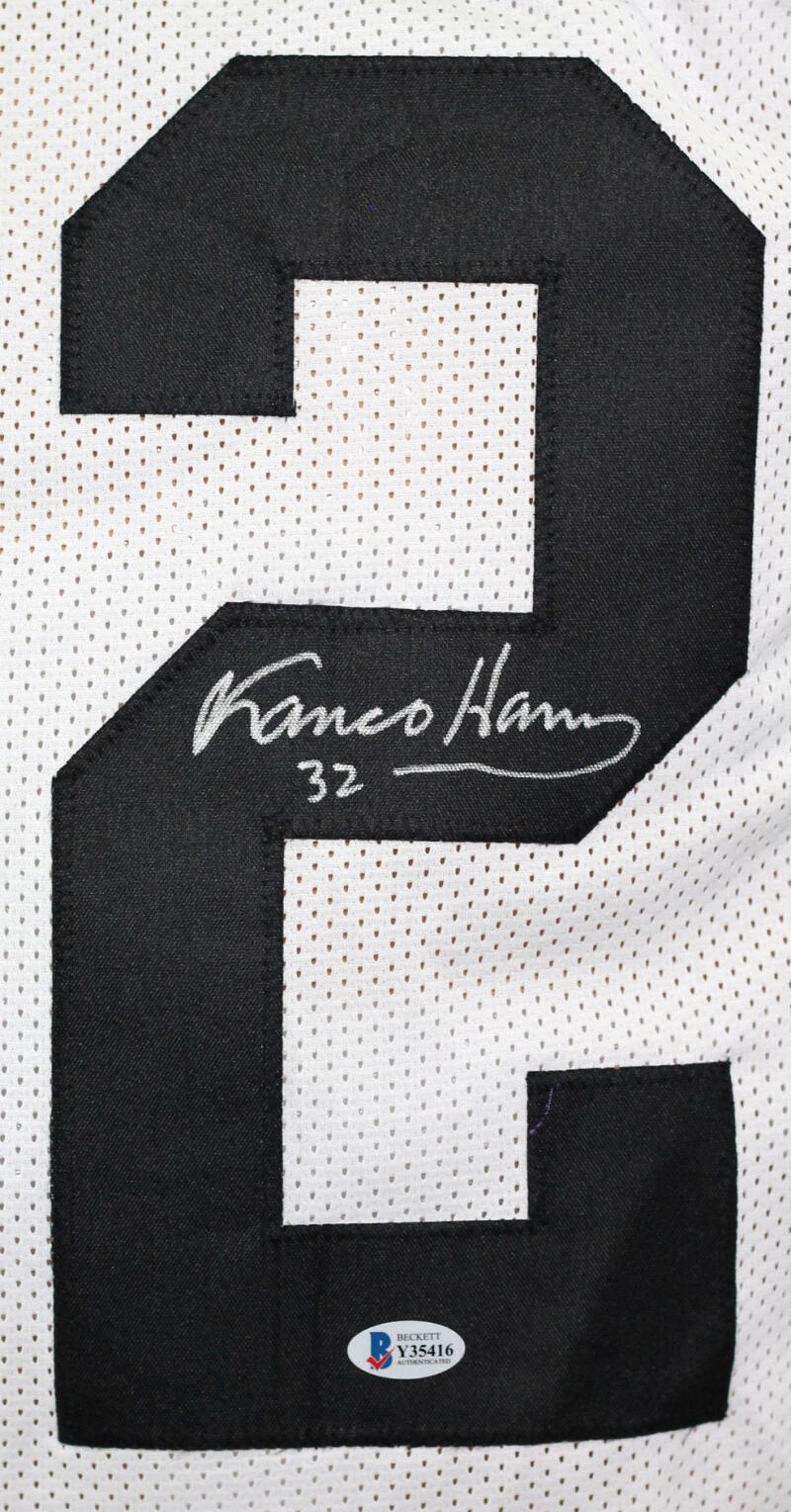 Franco Harris Autographed Black Custom Jersey