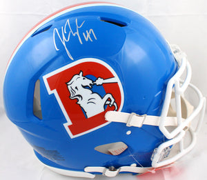 Billy Thompson signed Denver Broncos Throwback mini helmet autographed JSA