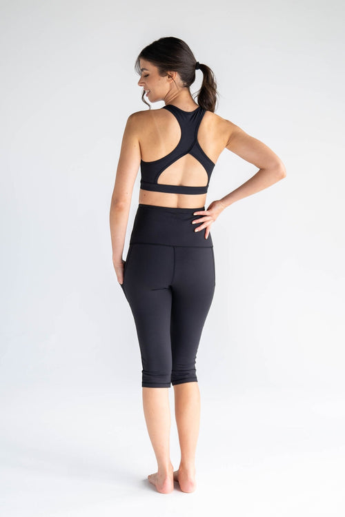 Black 3/4 Length Tights - Anam Activewear