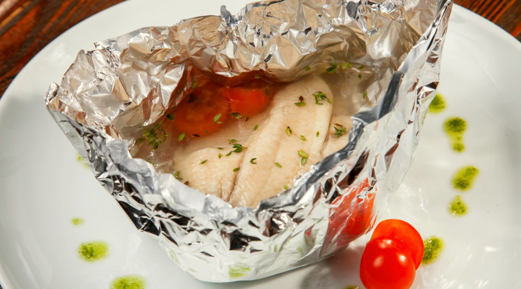 Fish baked in foil