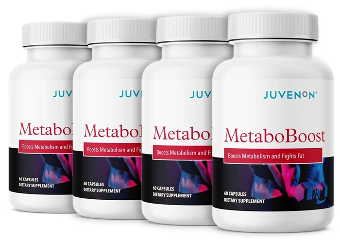 Four containers of Juvenon's Metaboboost