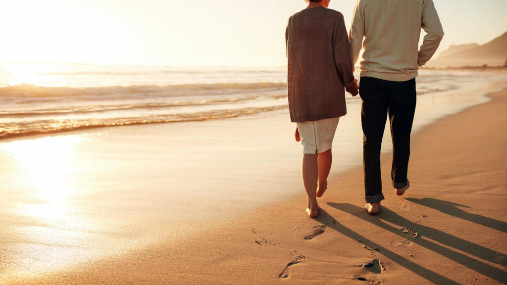 Imbalance Senior couple holding hands walking on the beach | Metabolic Balance For Maximum Health | metabolic imbalance | Metabolic balance