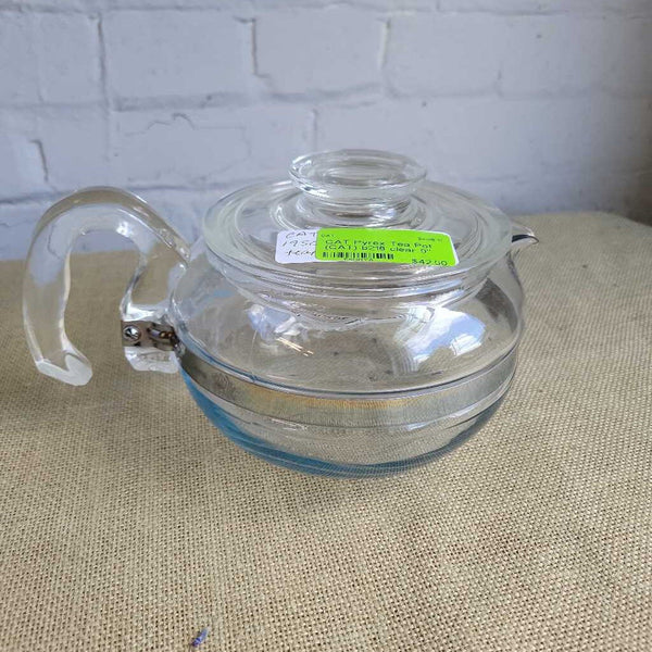 Vintage Pyrex Glass Coffee Carafe, Clear Tea Kettle, Antique Tea