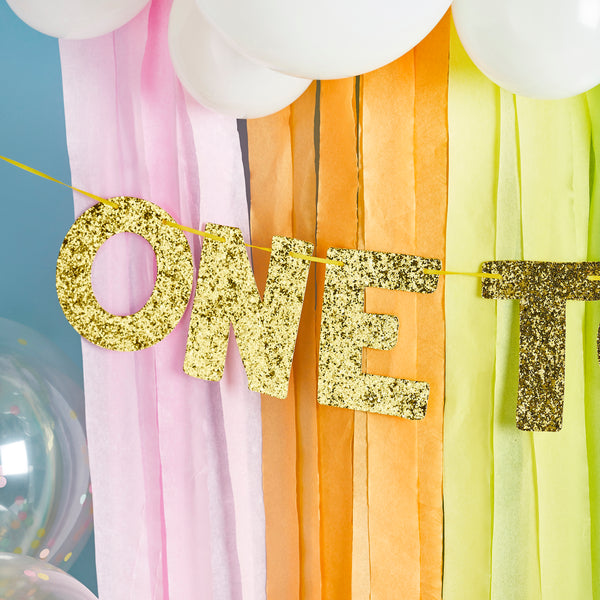 One Today Gold Glitter Banner 2M