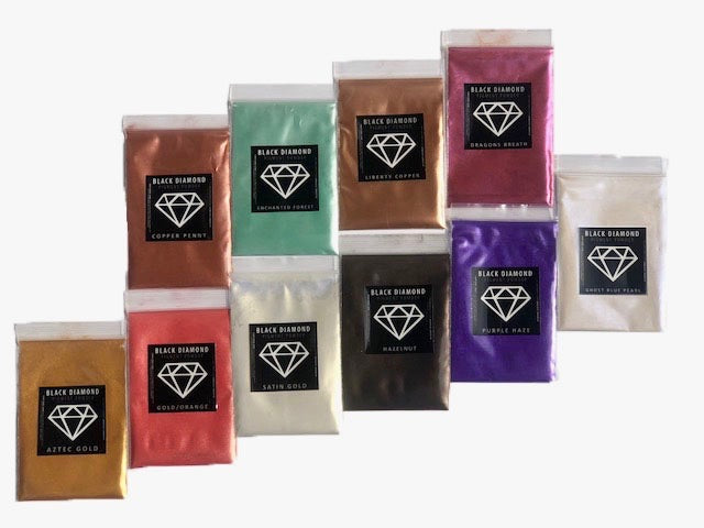 VARIETY PACK 1 (10 COLORS) powder pigment packs Black Diamond Pigments