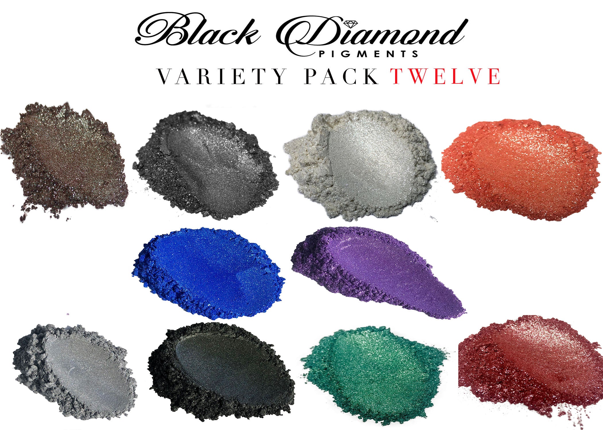 VARIETY PACK 3 (10 COLORS) powder pigment packs Black Diamond Pigments