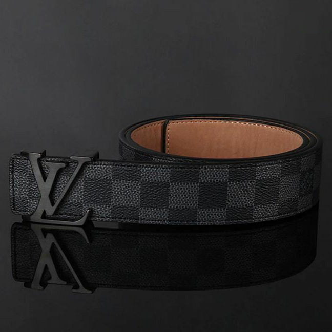 LV Louis Vuitton Fashion Classic Print Hasp Buckle Belt