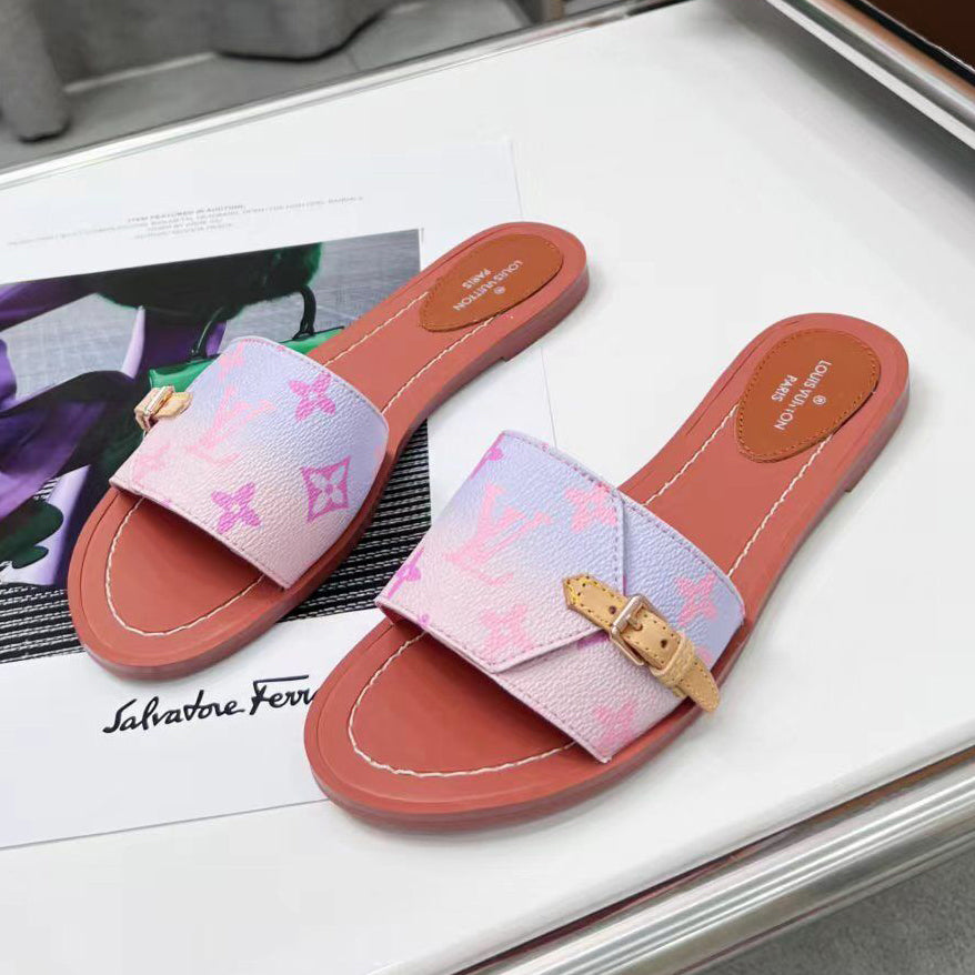 LV Louis Vuitton Fashion Classics Print Sandals Shoes Slippers