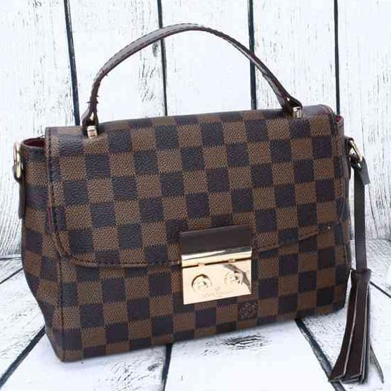 Louis Vuitton LV  Women Shopping Leather Tote Crossbody Satchel 