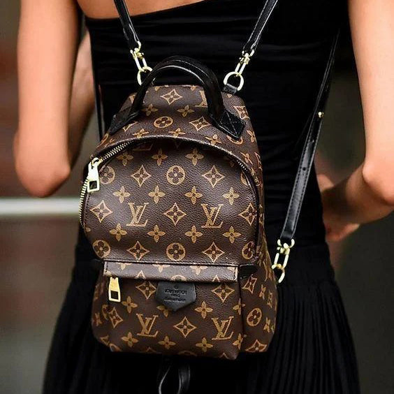 LV Louis Vuitton Women Casual School Bag Cowhide Leather Backpack from