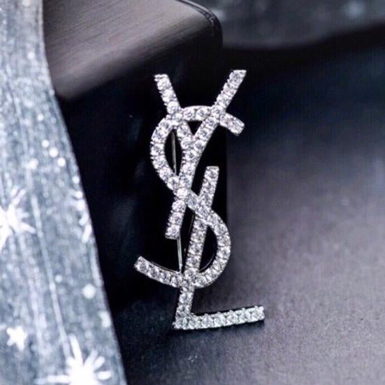 YSL SAINT LAURENT Women Fashion Diamonds Brooch Jewelry