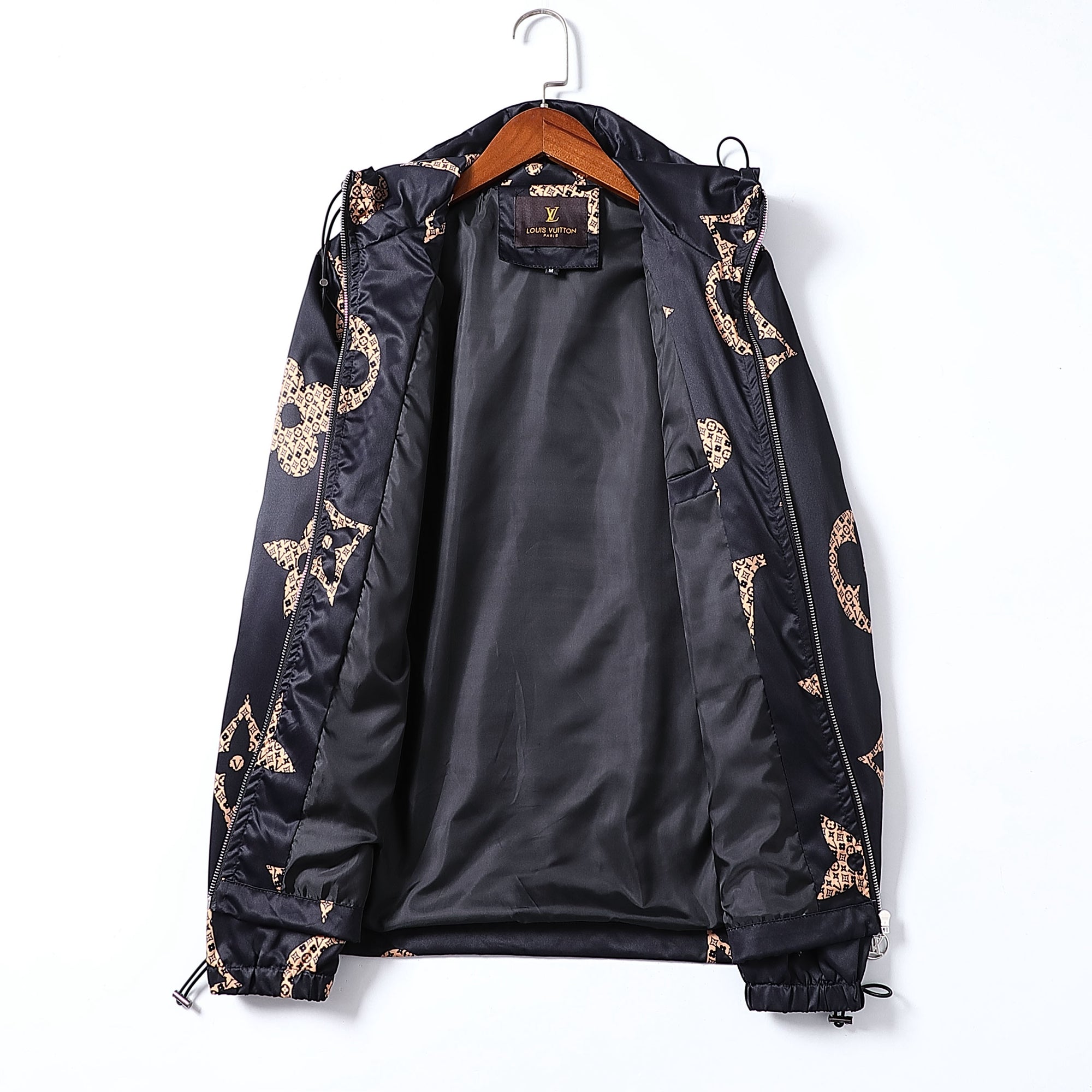 LV Louis Vuitton Classic Fashion Open Placket Hooded Jacket Coat