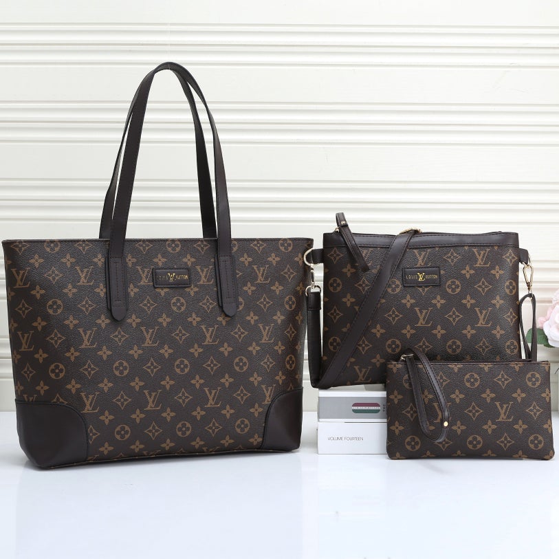 Louis Vuitton LV Fashion Classics Leather Shoulder Bag Three Piece Set