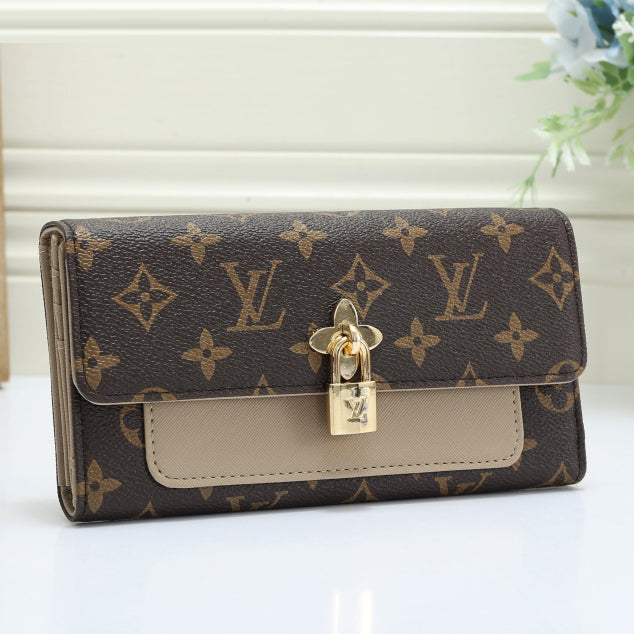 Louis Vuitton Women Fashion Leather Buckle Wallet Purse