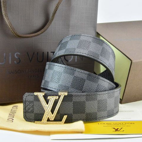 LV Louis Vuitton Fashion Classic Print Hasp Buckle Belt