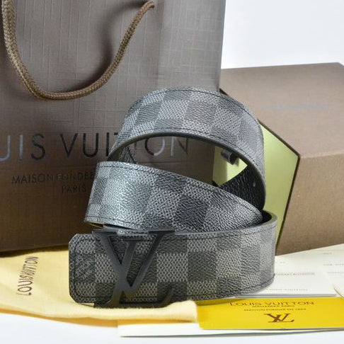 LV Louis Vuitton Fashion Classic Print Hasp Buckle Belt