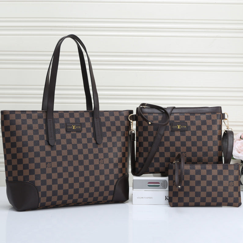 Louis Vuitton LV Fashion Classics Leather Shoulder Bag Three Piece Set