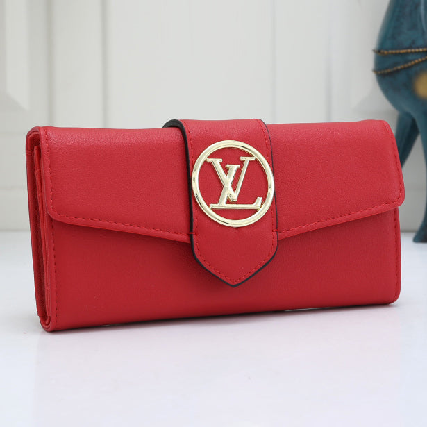 Louis Vuitton Fashion Leather Buckle Wallet Purse