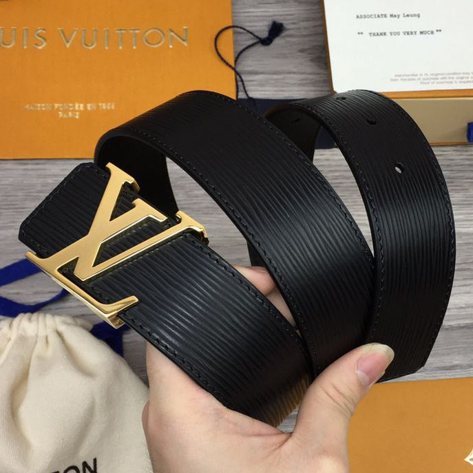 LV Louis Vuitton Classic Leather Smooth Buckle Belt