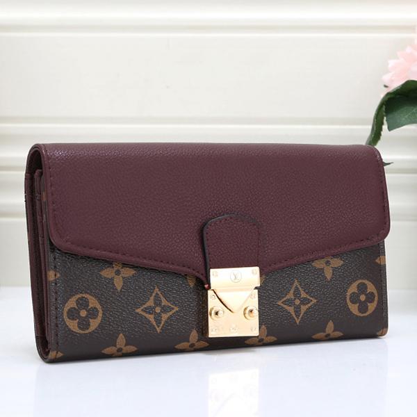 Louis Vuitton Women Fashion Leather Purse Wallet