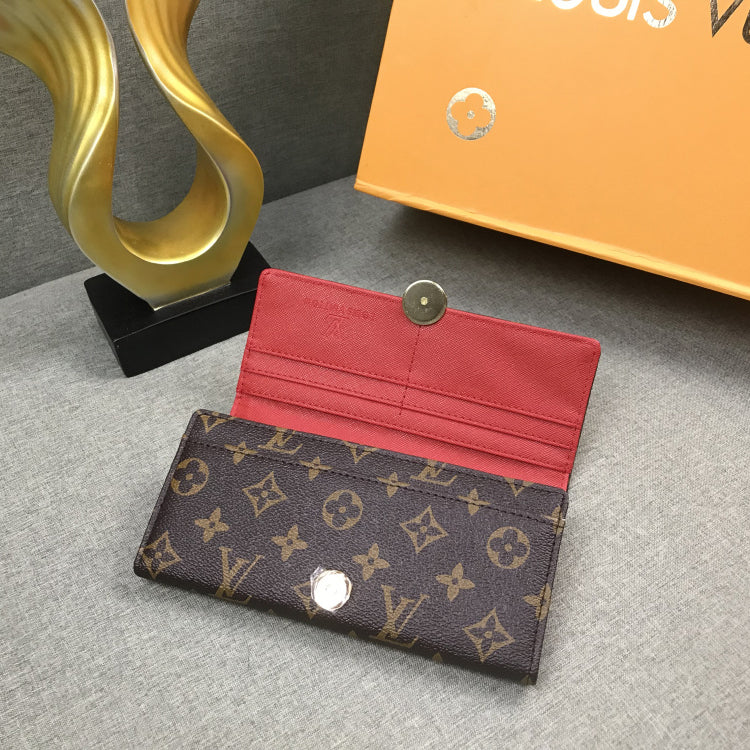 LV Louis Vuitton Clutch Bag Wristlet  Classic Women Leather Prin