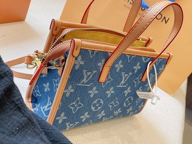 Louis Vuitton LV Monogram Women's Denim Canvas Handbag Shoul