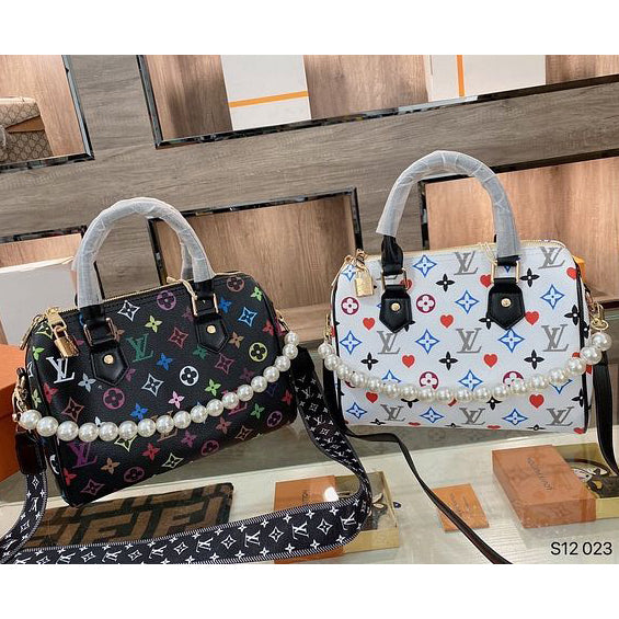 Louis Vuitton LV Monogram Women's Pearl Chain Handbag Should