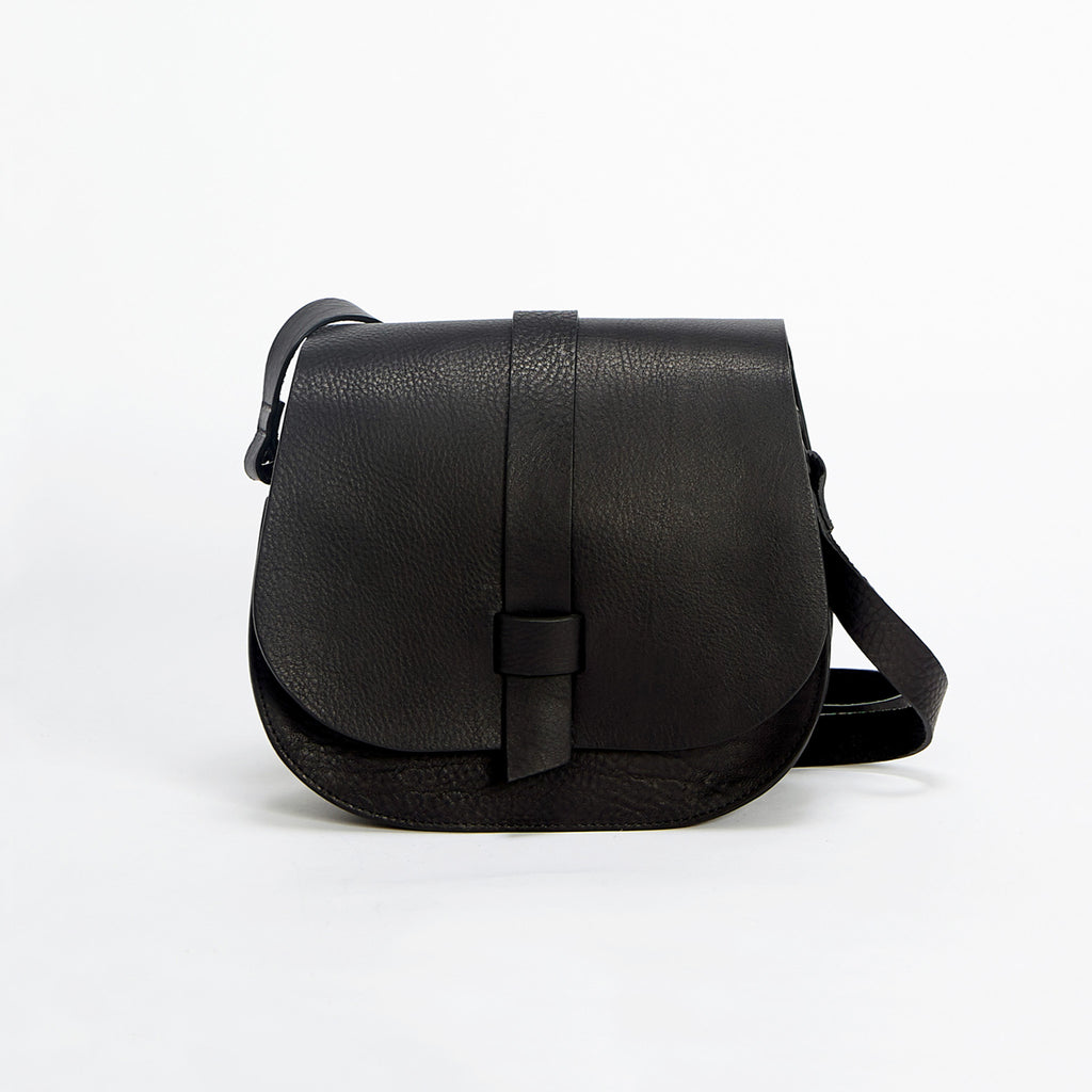 Women's Black Leather Soft Pebble Grain Arlington Handbag | LPOL