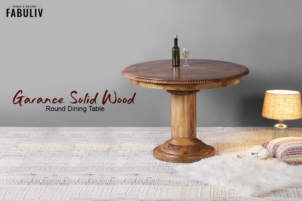 wooden round dining table